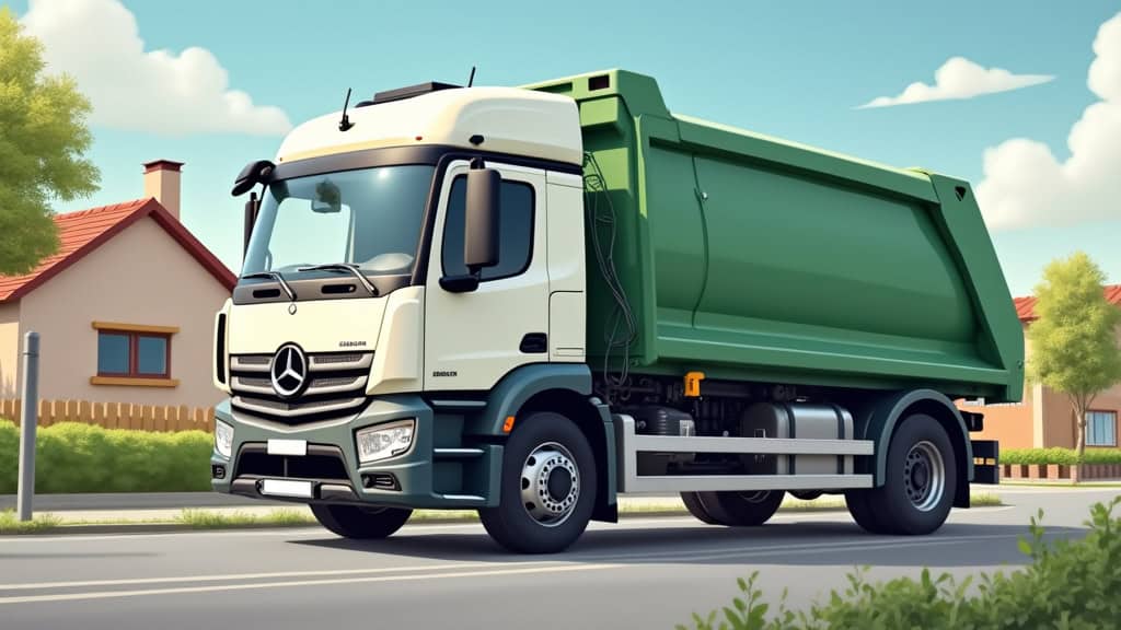 Camion de collecte déchets épaviste.