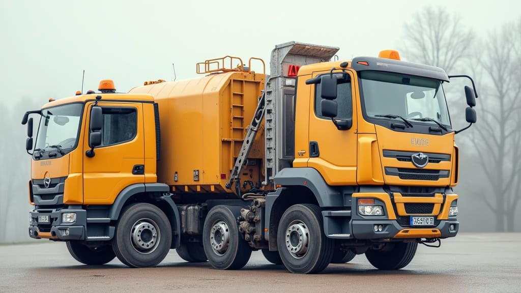 Camion de collecte ordures.