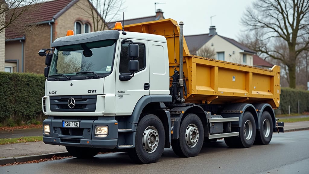 Véhicule de dépannage pour épave automobile.