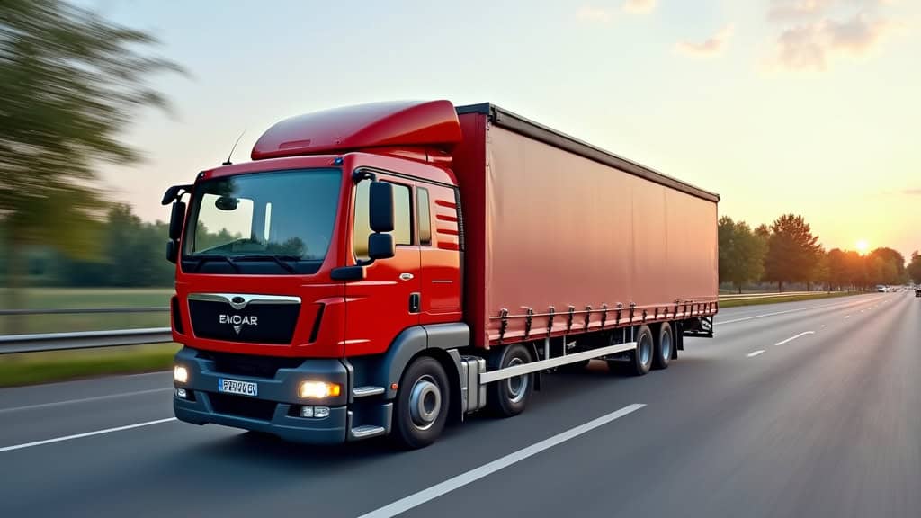 Camion épave en route vers centre de recyclage automobile.