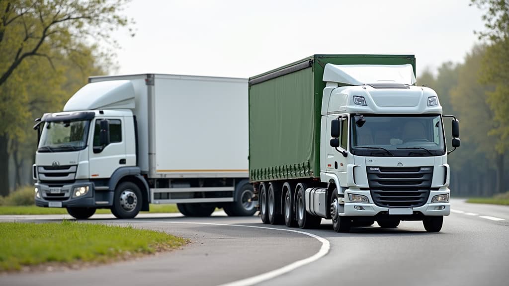Camion poids lourd de transport en route, service d’épavissage professionnel, récupération véhicule rapide.