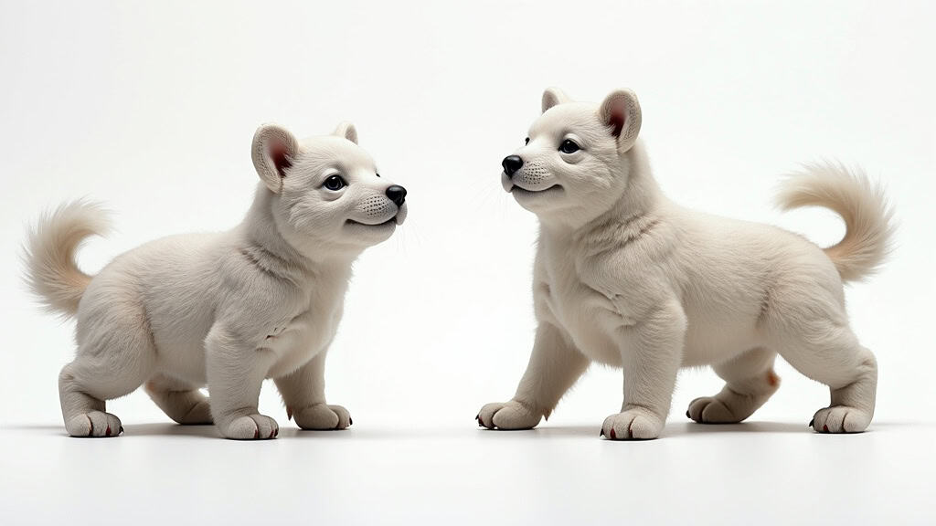 Chiots husky blanc mignons et joueurs, parfaits pour une famille aimante.