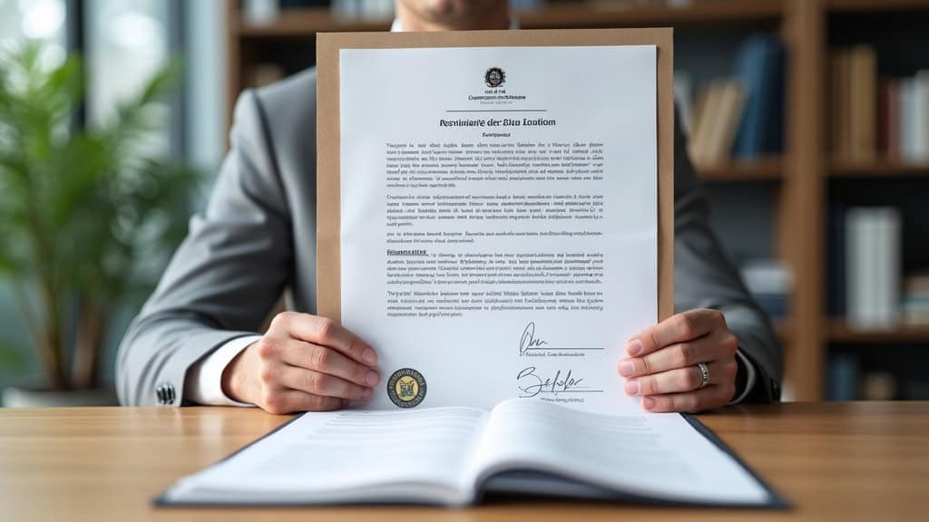 Des documents officiels, dont un certificat de destruction, posés sur un bureau, illustrant les démarches légales de l