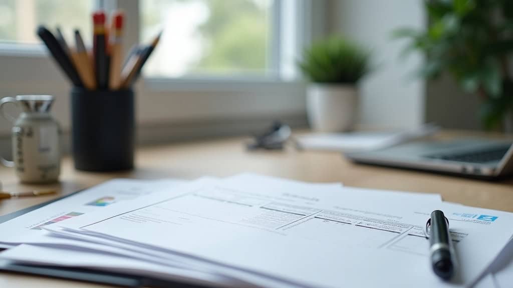 Des documents officiels posés sur un bureau, représentant la carte grise, le certificat de non-gage et d