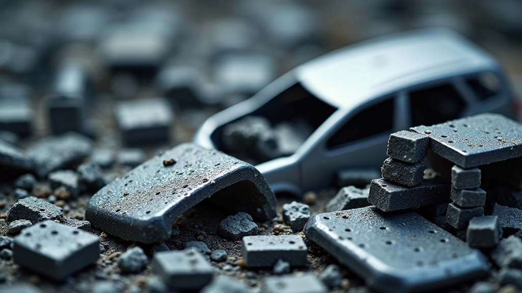 Des fragments de métaux automobiles triés et prêts à être fondus pour le recyclage, illustrant la fin du processus de valorisation.