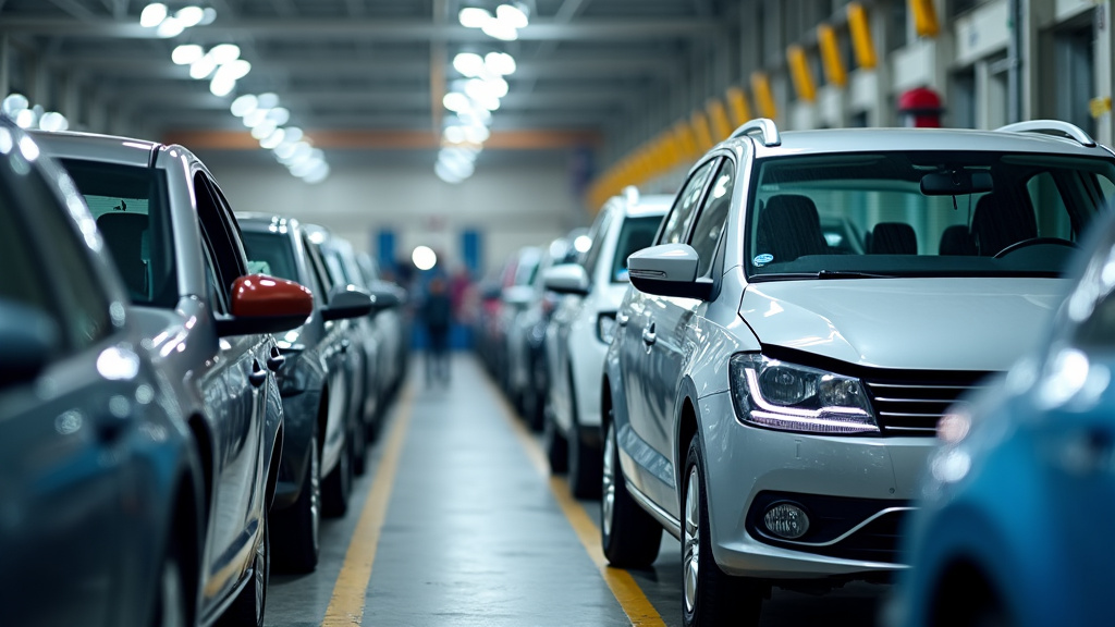 Des ouvriers manipulant des pièces de voiture dans un centre de recyclage VHU, montrant le processus de dépollution et de valorisation des matériaux après l