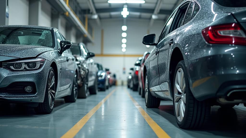 Des pièces automobiles sont triées dans un centre de recyclage, montrant le processus de valorisation après l