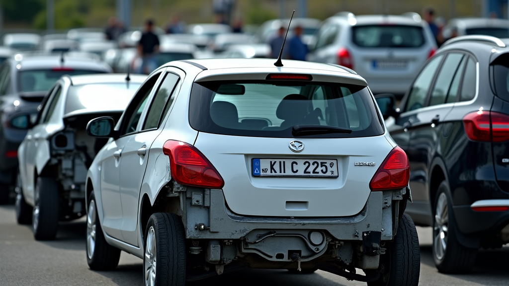 Des pièces automobiles triées pour le recyclage dans un centre de traitement de véhicules hors d