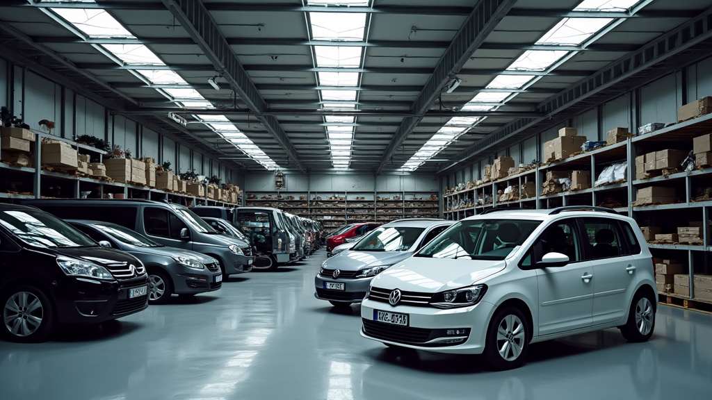 Des piles de pièces automobiles triées dans une installation de recyclage, illustrant la valorisation des matériaux après la dépollution d