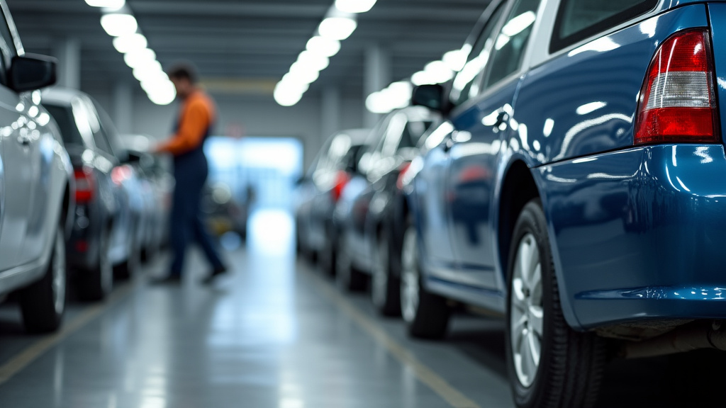 Des professionnels travaillant dans un centre de recyclage automobile, triant des matériaux et des pièces de véhicules hors d