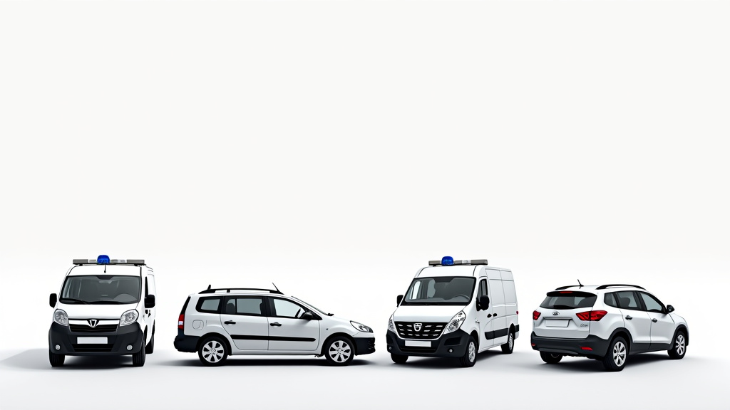 Illustration des différents types de véhicules pris en charge par les épavistes : voiture, utilitaire, moto, véhicule accidenté