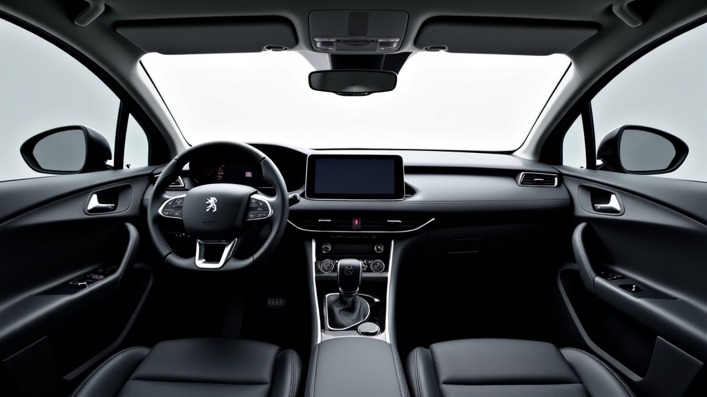 Intérieur du nouveau Peugeot 3008 avec le grand écran panoramique incurvé de 21 pouces