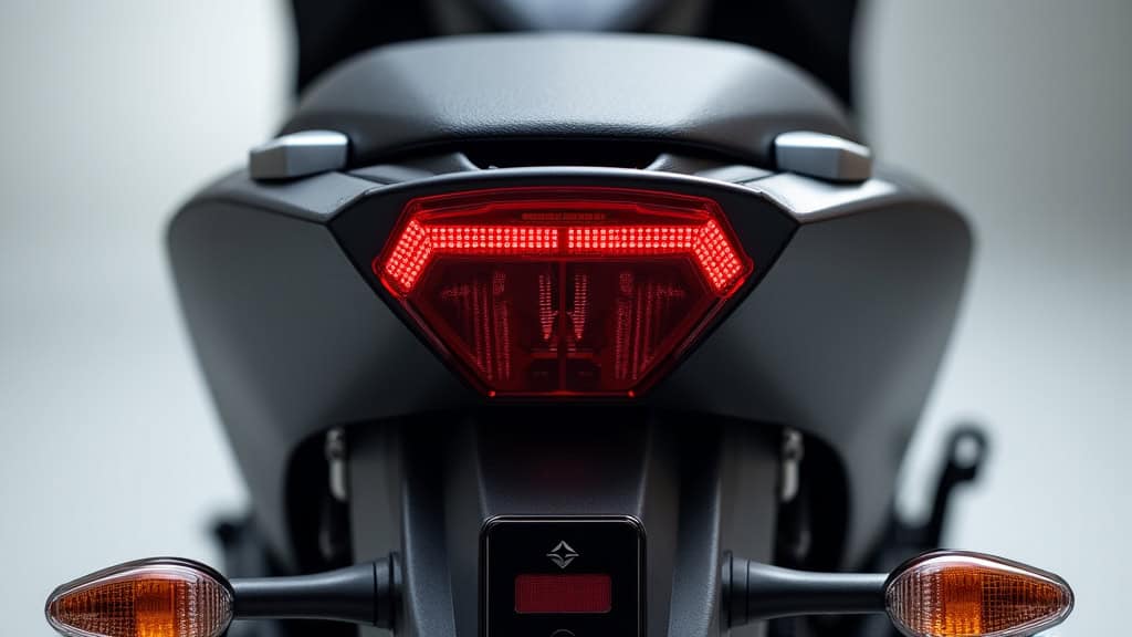 Localisation du numéro VIN sur une moto Suzuki, indiquée près de la colonne de direction