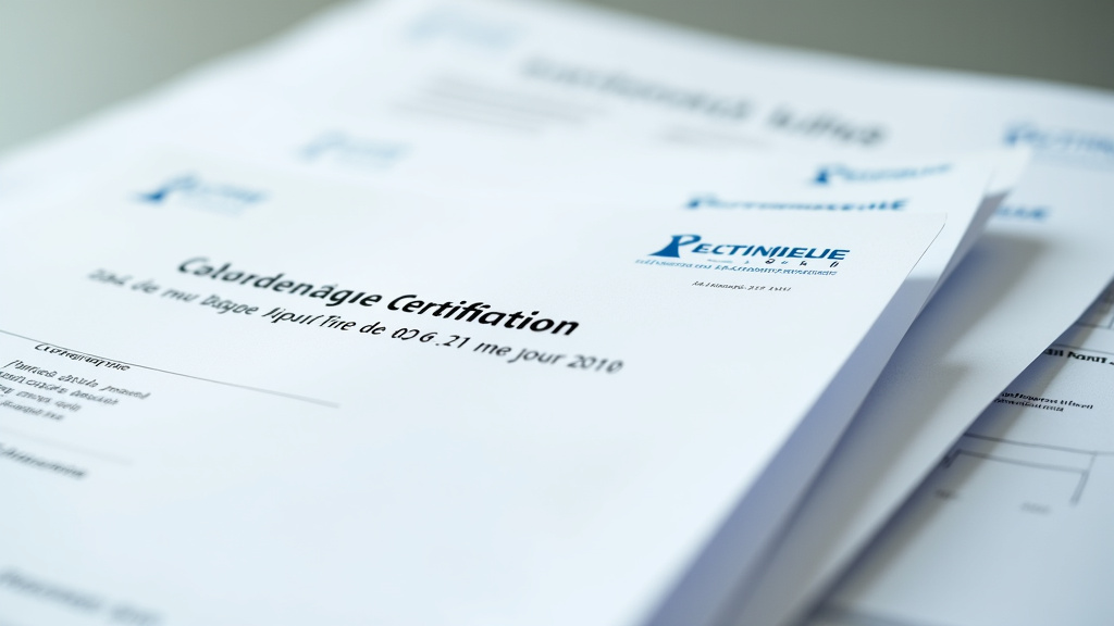 Pile de documents officiels, dont un certificat d