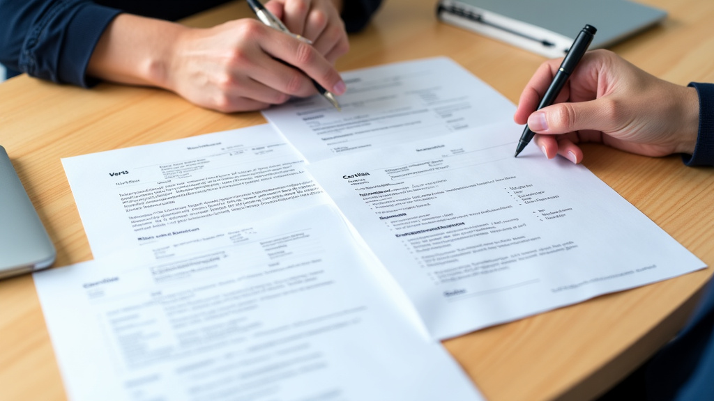 Plusieurs documents officiels, dont une carte grise et un certificat de non-gage, sont disposés sur une table en bois clair. Une main tenant un stylo pointe un formulaire, soulignant l