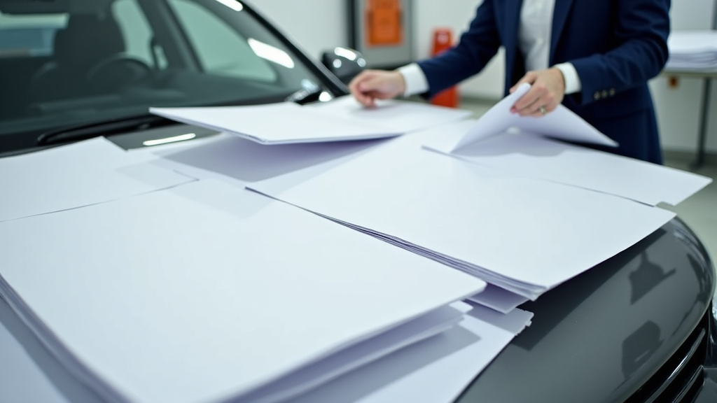 Préparation des papiers pour la destruction d’une voiture à Haramont