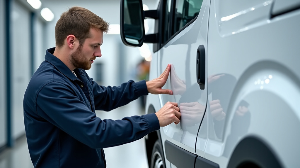 Technicien en train de dépolluer un véhicule hors d