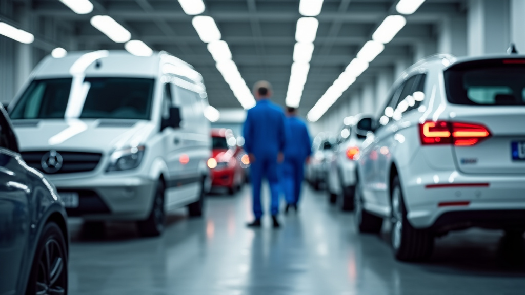 Un atelier de dépollution automobile, montrant des techniciens en train de retirer des fluides et des composants dangeureux d