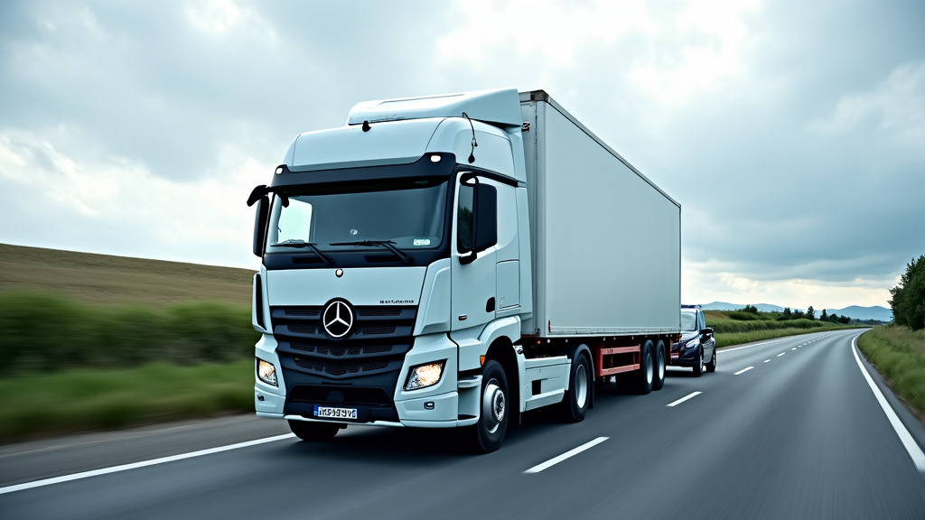 Un camion de dépannage moderne remorque une épave de voiture sur une route de campagne près de Pancy-Courtecon sous un ciel nuageux et calme. La scène montre l