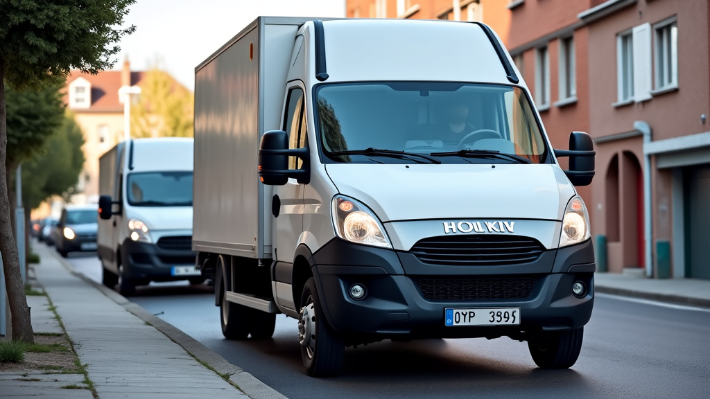 Un camion de dépannage remorquant une épave de voiture dans un environnement urbain, illustrant le service d
