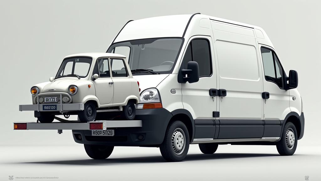 Un camion de dépannage remorque une vieille voiture hors d