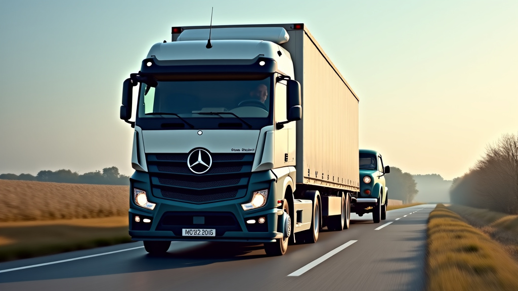 Un camion de dépannage remorque une vieille voiture sur une route de campagne, symbolisant l