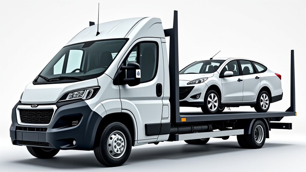 Un camion de dépannage transporte une épave de voiture, illustrant le service d