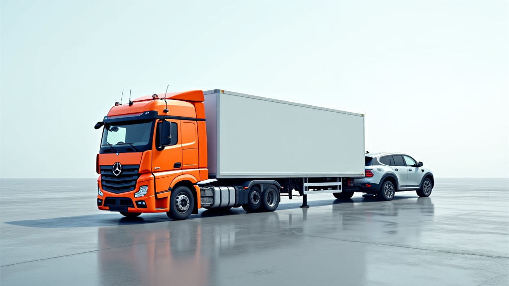 Un camion de remorquage chargeant une épave de voiture sur un terrain dégagé, symbolisant l