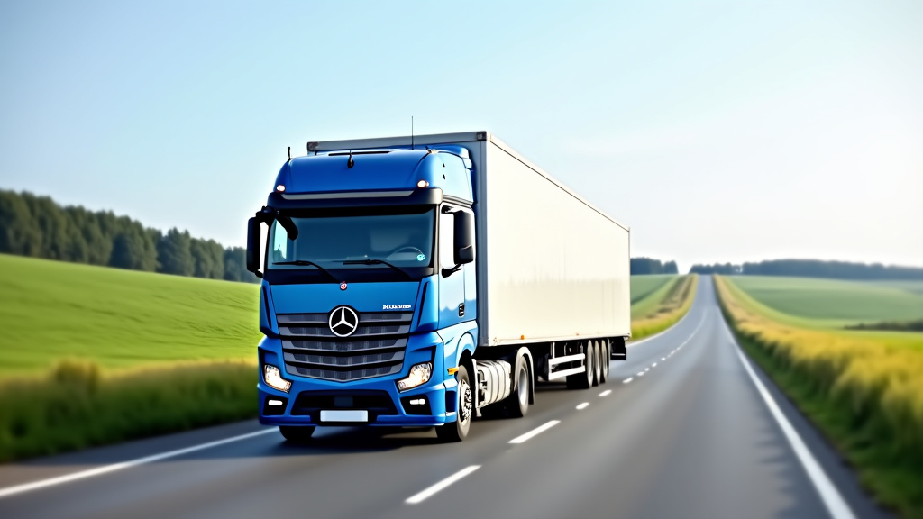 Un camion de remorquage professionnel transportant une épave de voiture rouillée sur une route de campagne près de Jeancourt, avec des champs verts en arrière-plan sous un ciel dégagé.