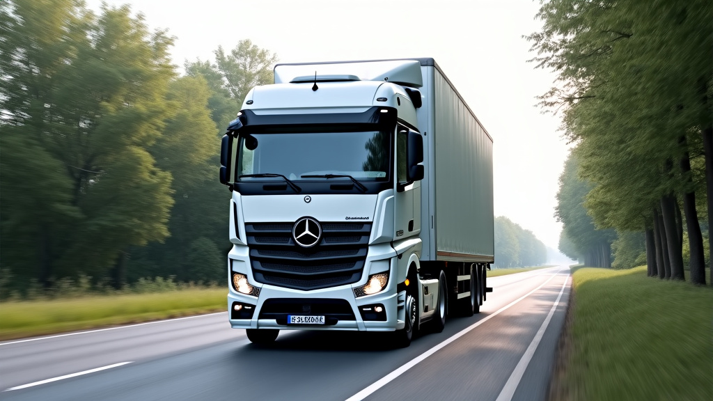 Un camion de remorquage transportant une épave de voiture sur une route de campagne, avec des arbres en arrière-plan.