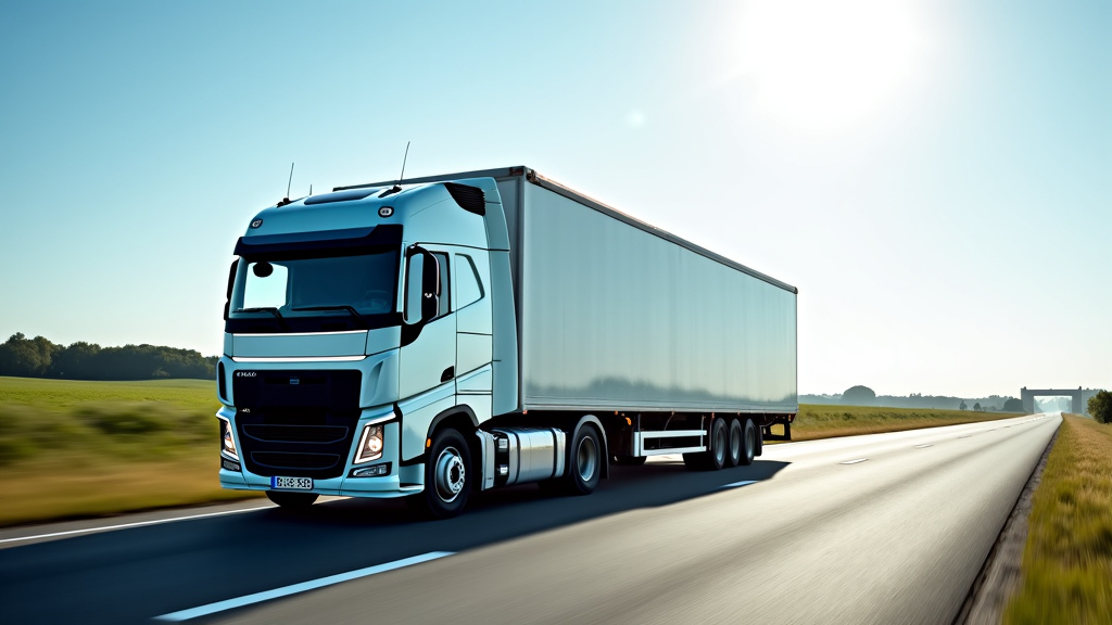 Un camion de remorquage transportant une épave de voiture sur une route de campagne près de Vervins, avec un ciel dégagé en arrière-plan.