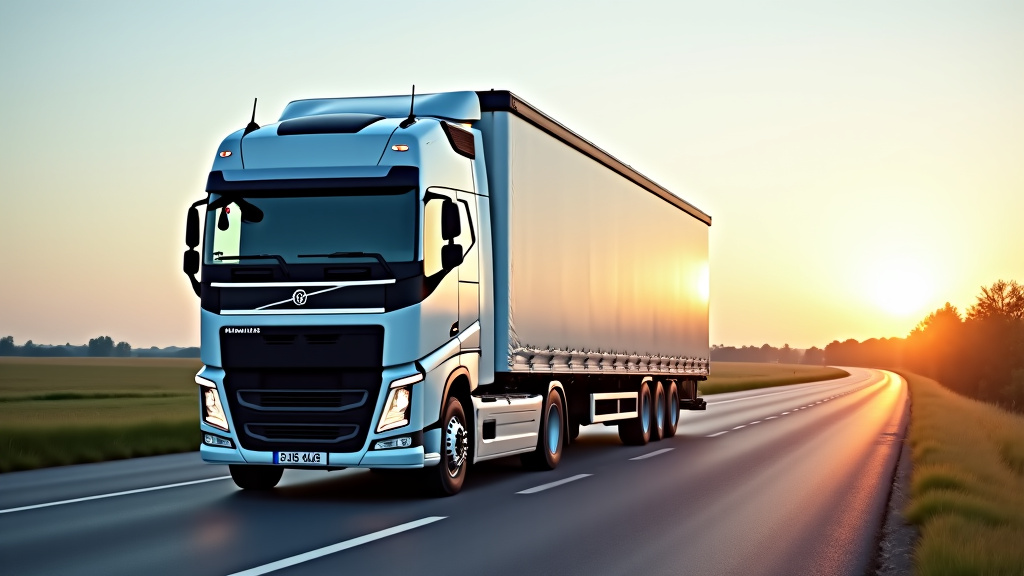 Un camion de remorquage transportant une épave de voiture sur une route de campagne, symbolisant un enlèvement d