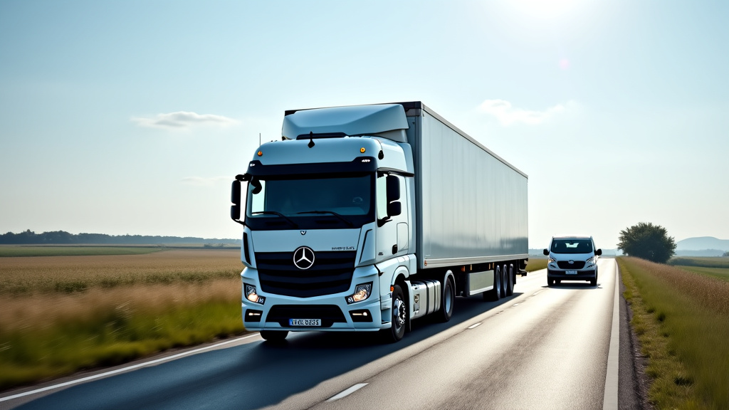 Un camion dépanneur remorquant une épave de voiture sur une route de campagne, avec un ciel dégagé en arrière-plan.