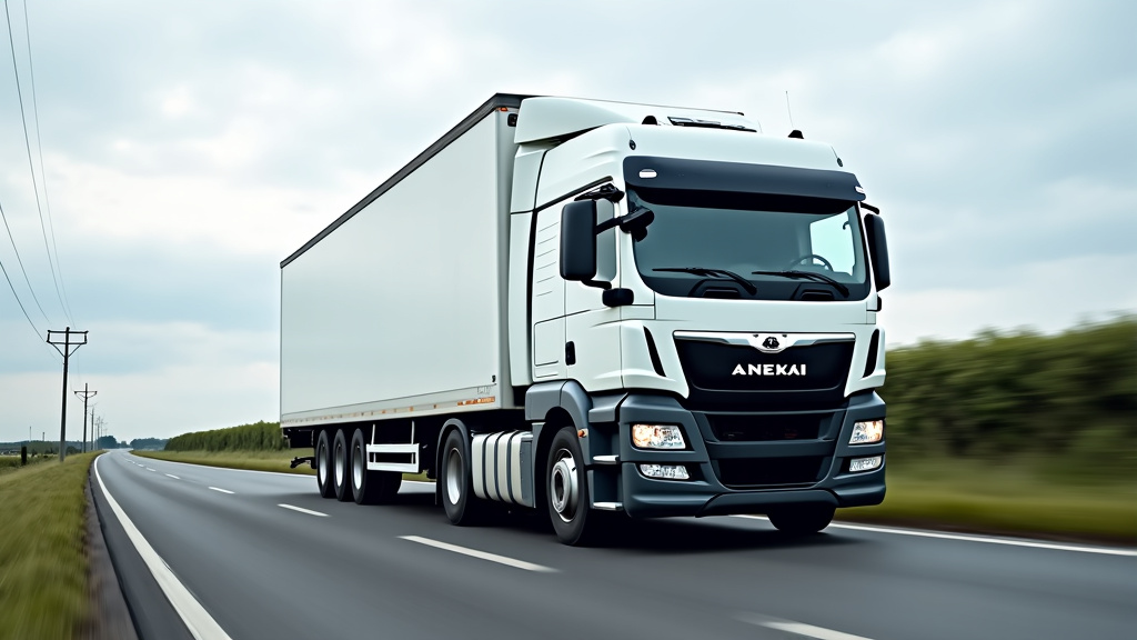 Un camion dépanneuse professionnel se déplace sur une route de campagne typique de l