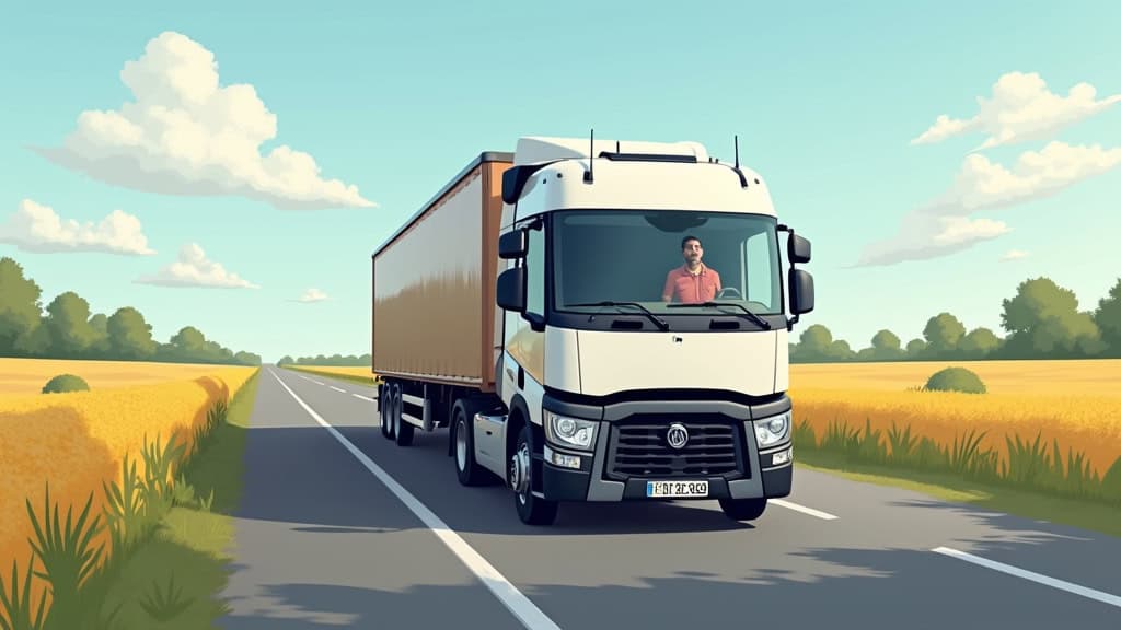 Un camion dépanneuse transportant une épave de voiture sur une route de campagne près de Brenelle, symbolisant l