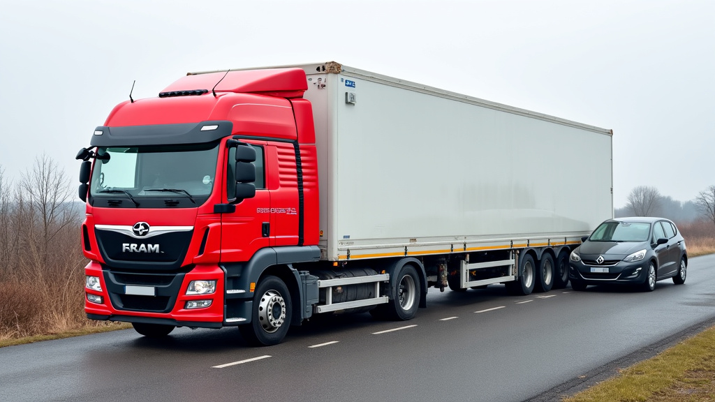 Un camion épaviste avec un bras articulé chargeant une voiture accidentée sur un terrain dégagé, symbolisant une intervention rapide à Fourmies.
