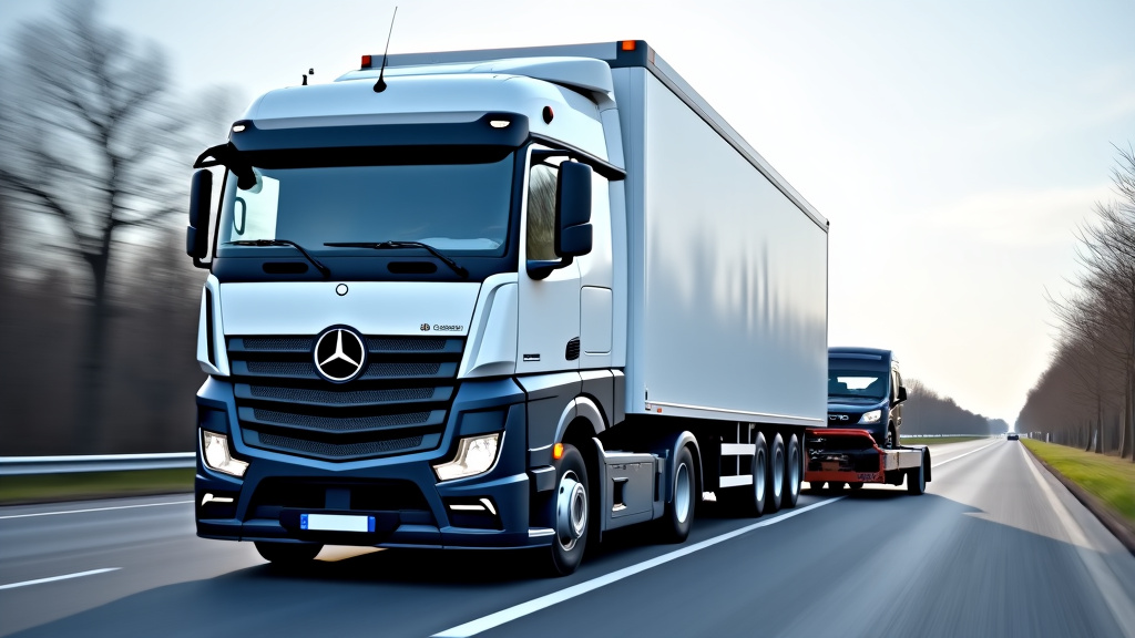 Un camion épaviste charge une voiture hors d