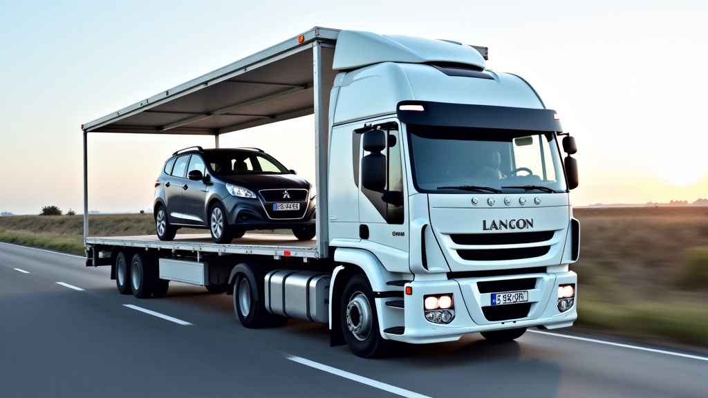 Un camion épaviste chargeant une voiture hors d