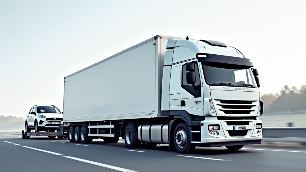 Un camion épaviste en train de remorquer une voiture hors d