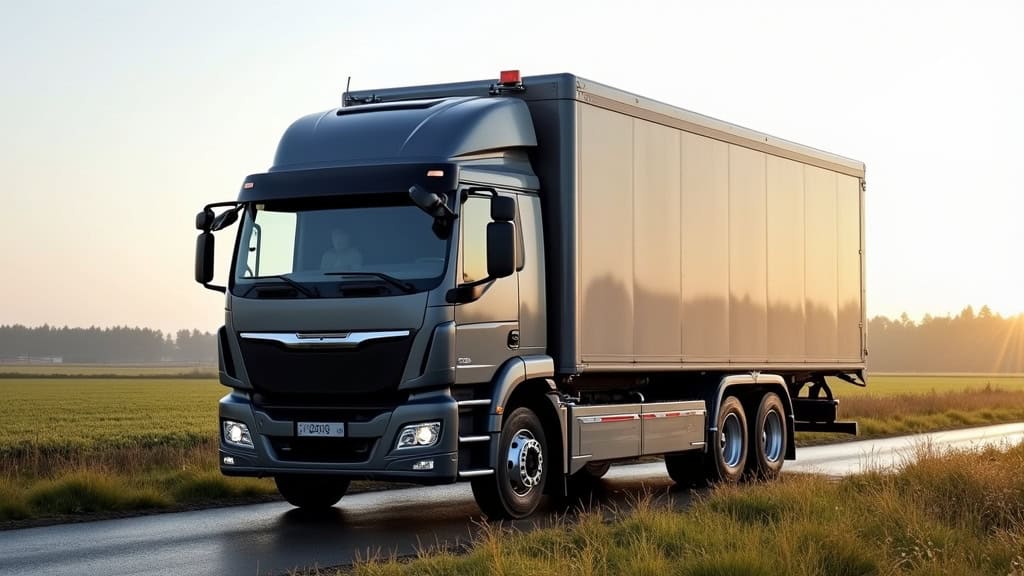 Camion d'épave mécanique à destination écologique en campagne près de Nord.