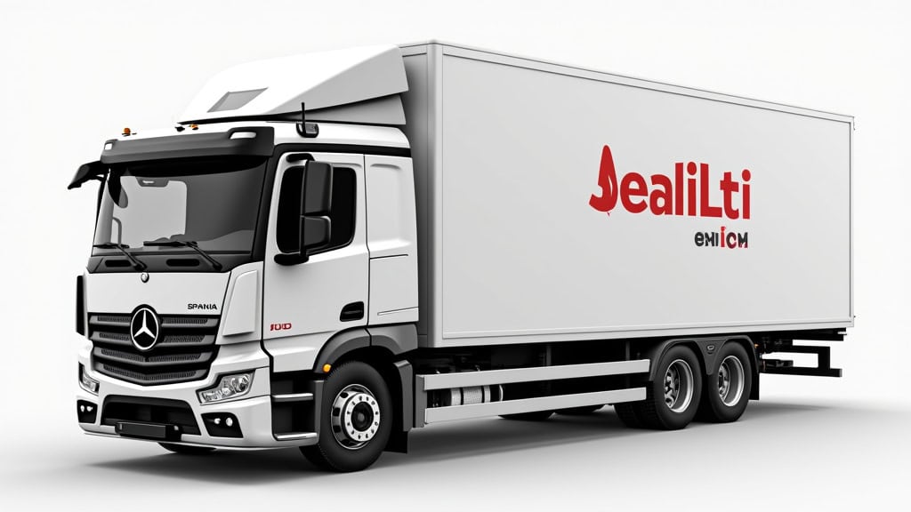 Camion Mercedes-Benz de livraison et collecte épave auto.