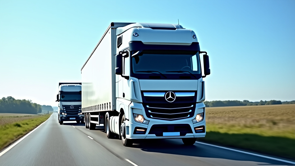 Un camion épaviste moderne, de couleur foncée, tracte un véhicule accidenté sur une route de campagne dans la région du Nord, sous un ciel bleu.