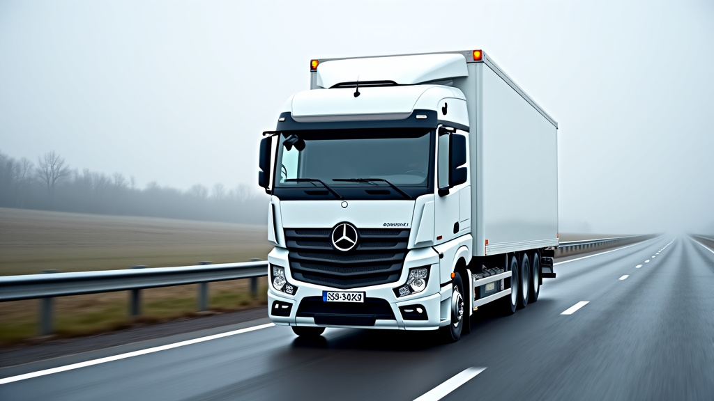 Un camion épaviste moderne et bien entretenu sur une route de la région du Nord, prêt pour une intervention d