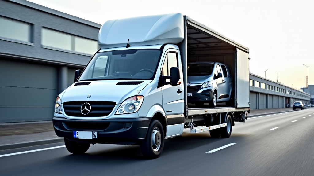 Un camion épaviste professionnel chargeant une voiture hors d