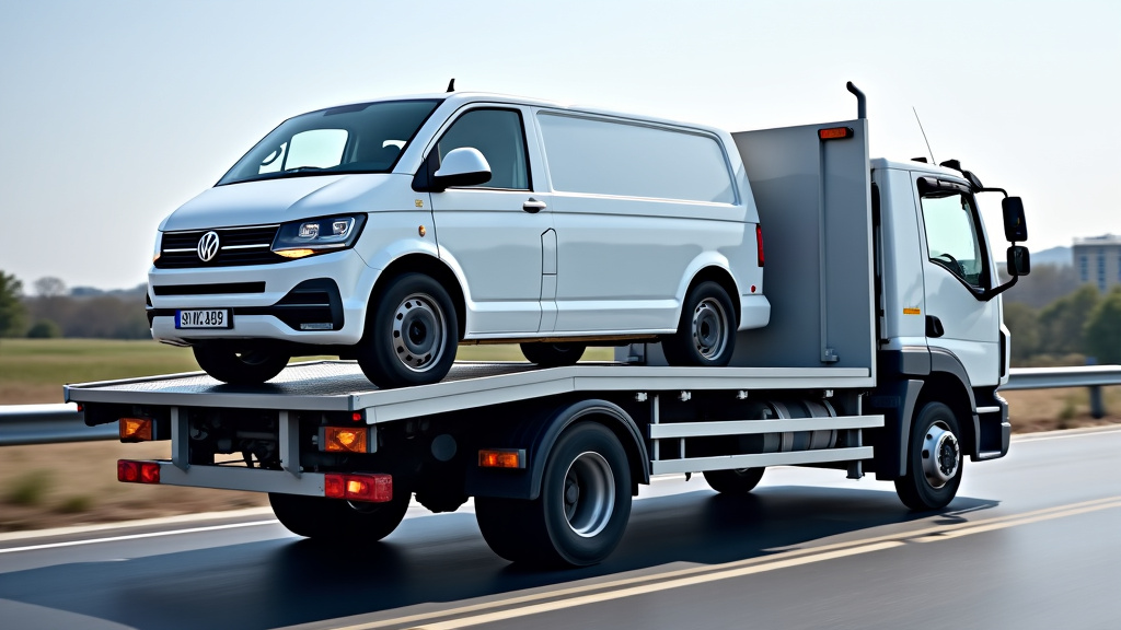 Un camion épaviste retire une vieille voiture accidentée d