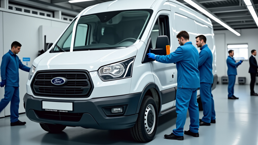 Un centre de dépollution automobile avec des techniciens travaillant sur un véhicule hors d