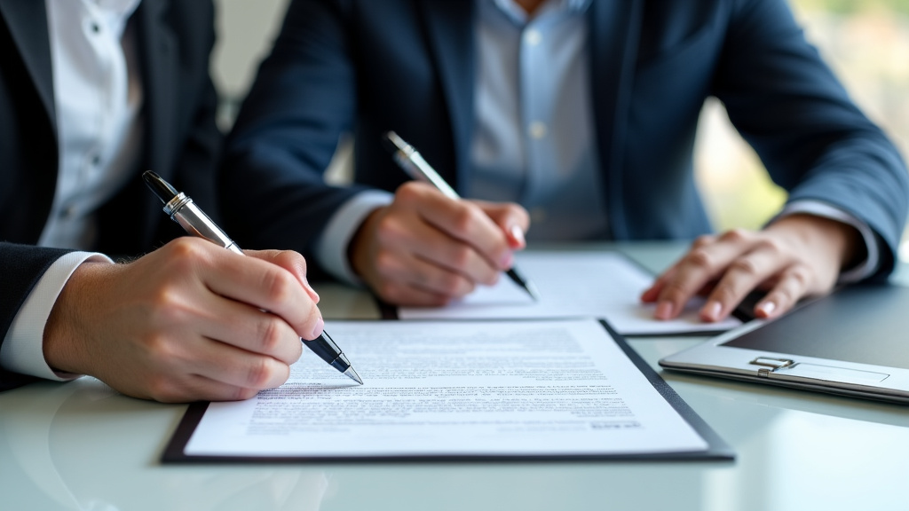 Un client et un épaviste se serrent la main et signent des documents à côté d