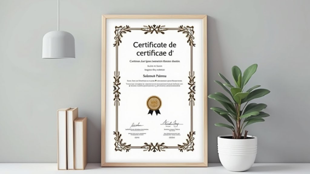 Un document officiel montrant un certificat d