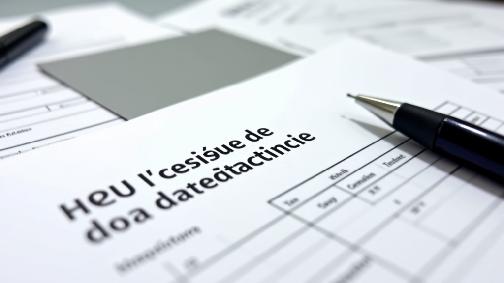 Un ensemble de documents officiels, dont une carte grise et un formulaire de cession, posés sur un bureau avec un stylo, symbolisant les démarches administratives pour l