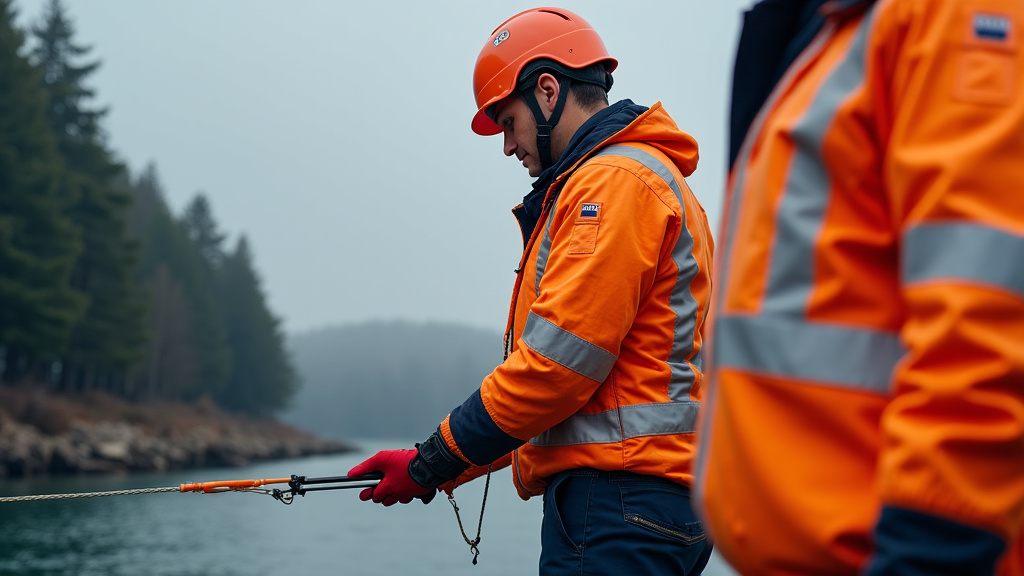Un épaviste agréé du Nord utilisant des équipements de sécurité pour manipuler une épave.